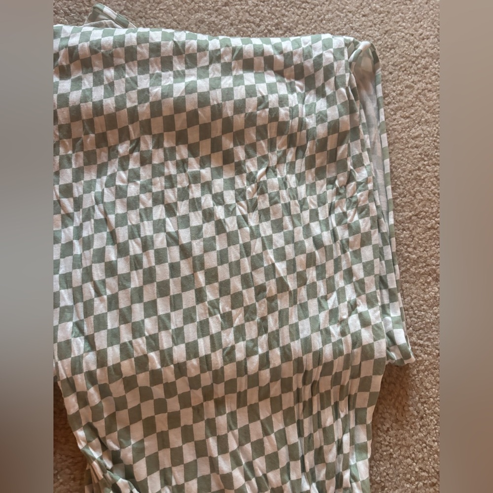 Solly Baby Mint and White Checkered Wrap